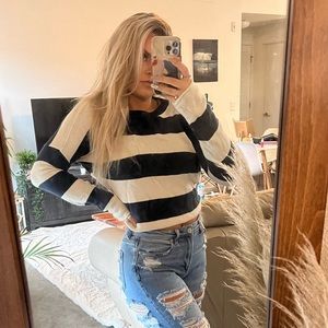 Crop sweater , size small, big stripes